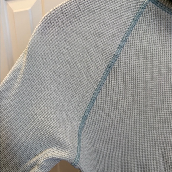 Everlane Pale Mint Green Waffle Knit Shirt Size M Organic Cotton - Picture 3 of 9